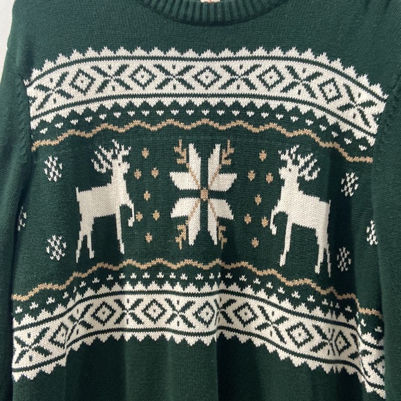 Dockers Men's XL winter Christmas sweater snowflakes and reindeer - Picture 2 of 7